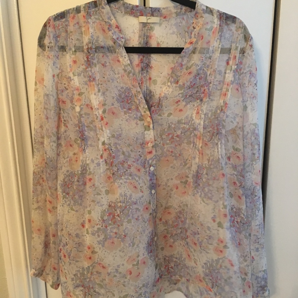 Joie Floral Button Down Blouse